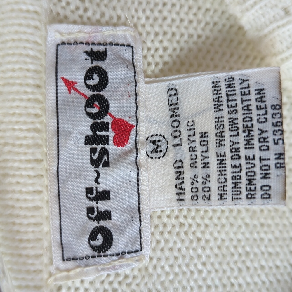 Vintage Floral Embroidered Cream Sweater - Picture 2 of 6
